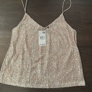NWT Mango sequinned tank top